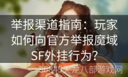 举报渠道指南：玩家如何向官方举报魔域SF外挂行为？