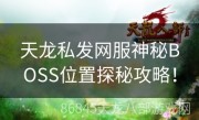 天龙私发网服神秘BOSS位置探秘攻略！