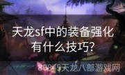 天龙sf中的装备强化有什么技巧？