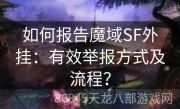 如何报告魔域SF外挂：有效举报方式及流程？