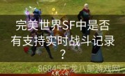 完美世界SF中是否有支持实时战斗记录？