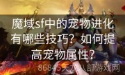 魔域sf中的宠物进化有哪些技巧？如何提高宠物属性？